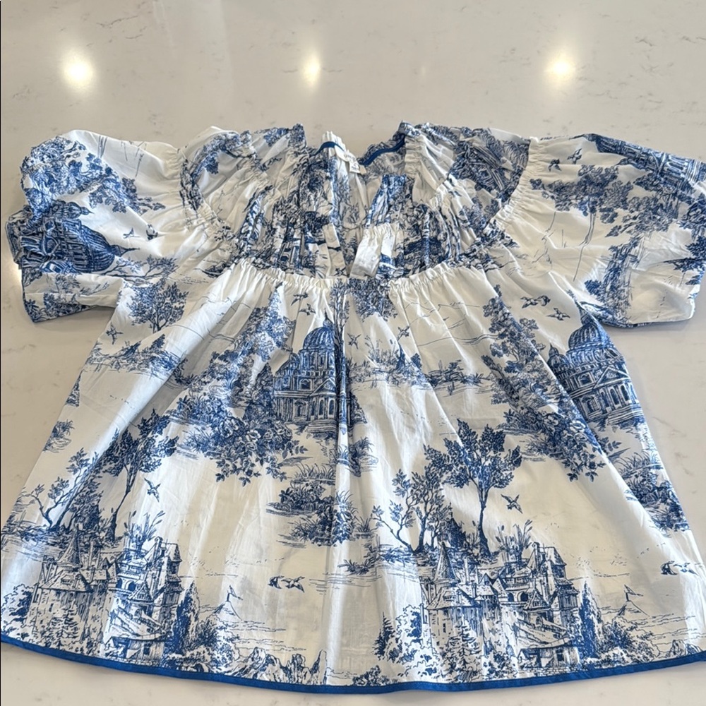 Blue and White Kids Top